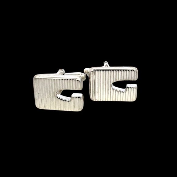 Gucci Estate Mens Cufflinks Sterling Silver G38 - Picture 7 of 10